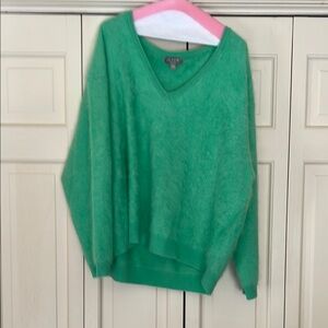Green V-Neck Women's Sweater